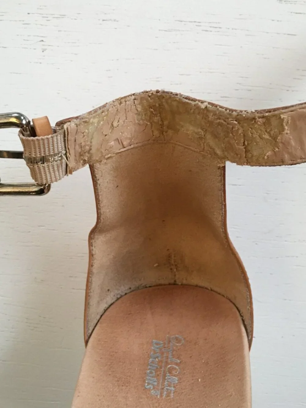 Dr. Scholl's Warner Tan Leather Wedge Sandal Platform 10M